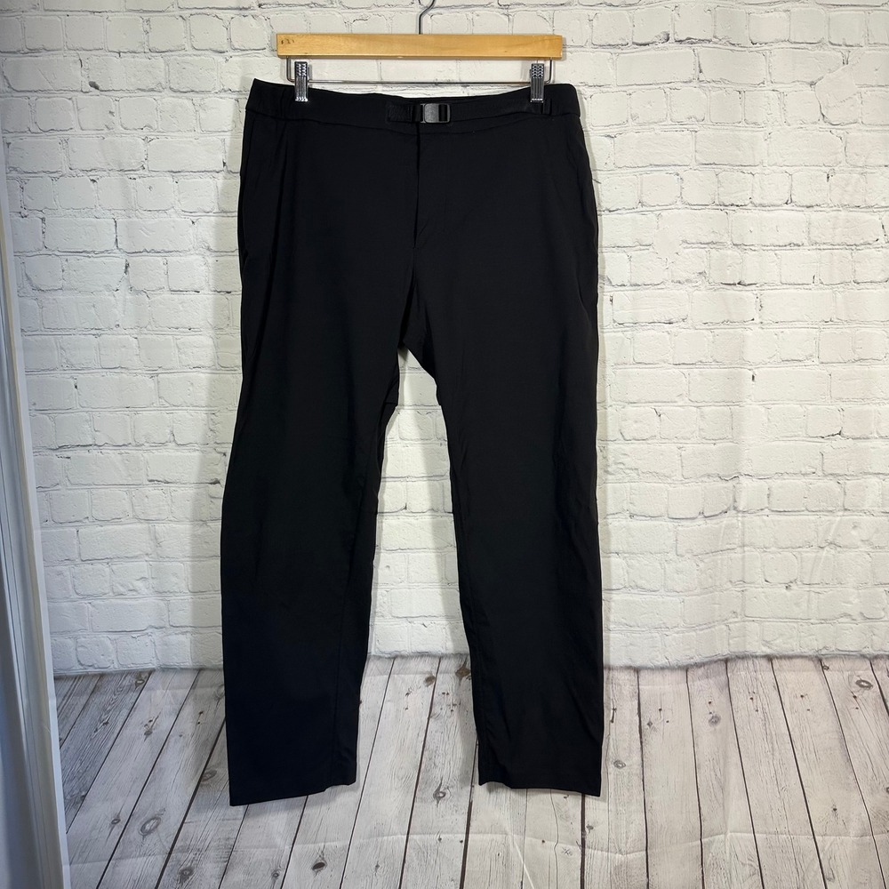 Lululemon Pants Mens 34 Technical Belted Pants Black Stretch Trousers LM5ACTS
